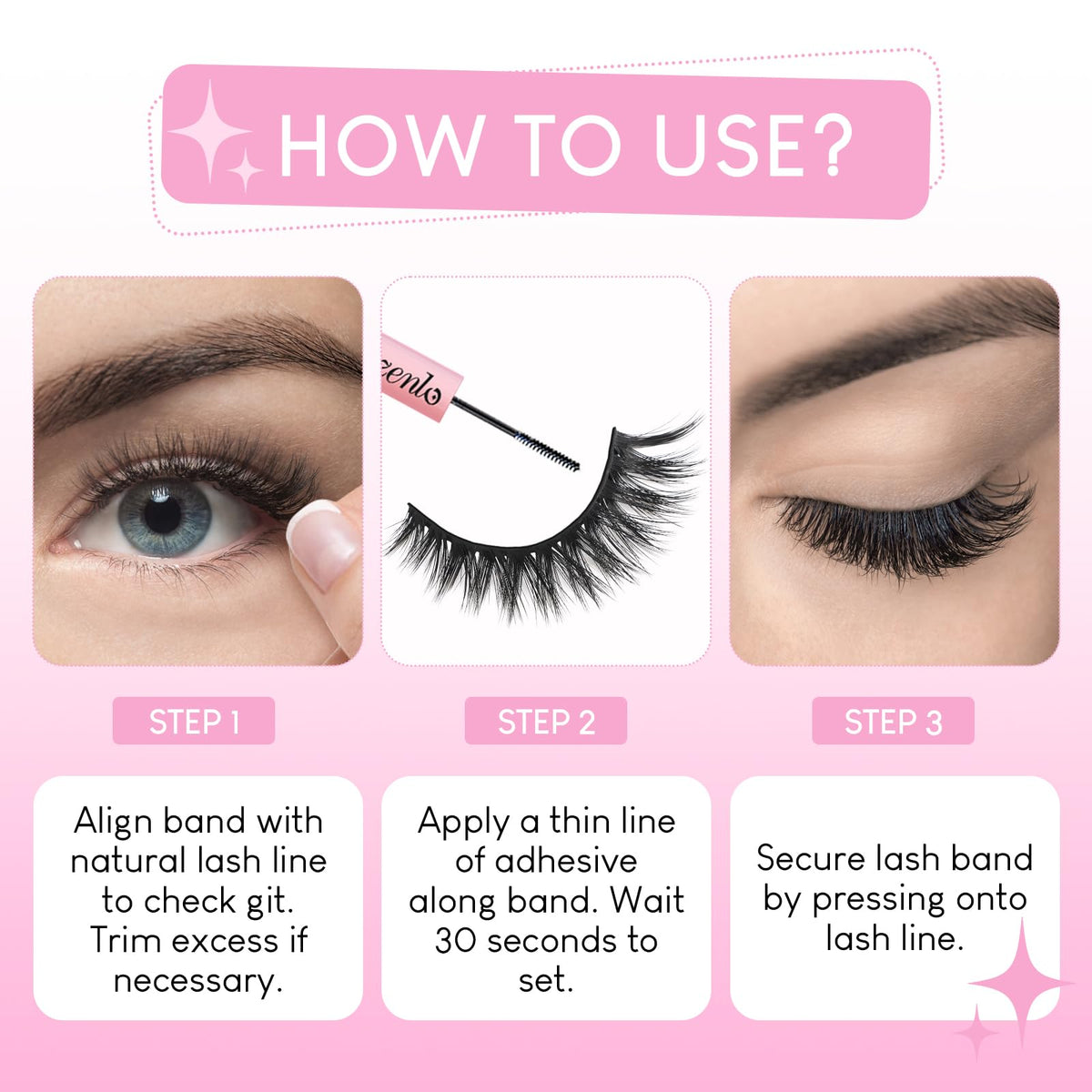 Azenlo lashes in an evening makeup scene, adds polished definition