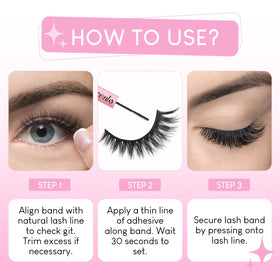 Azenlo lashes in an evening makeup scene, adds polished definition