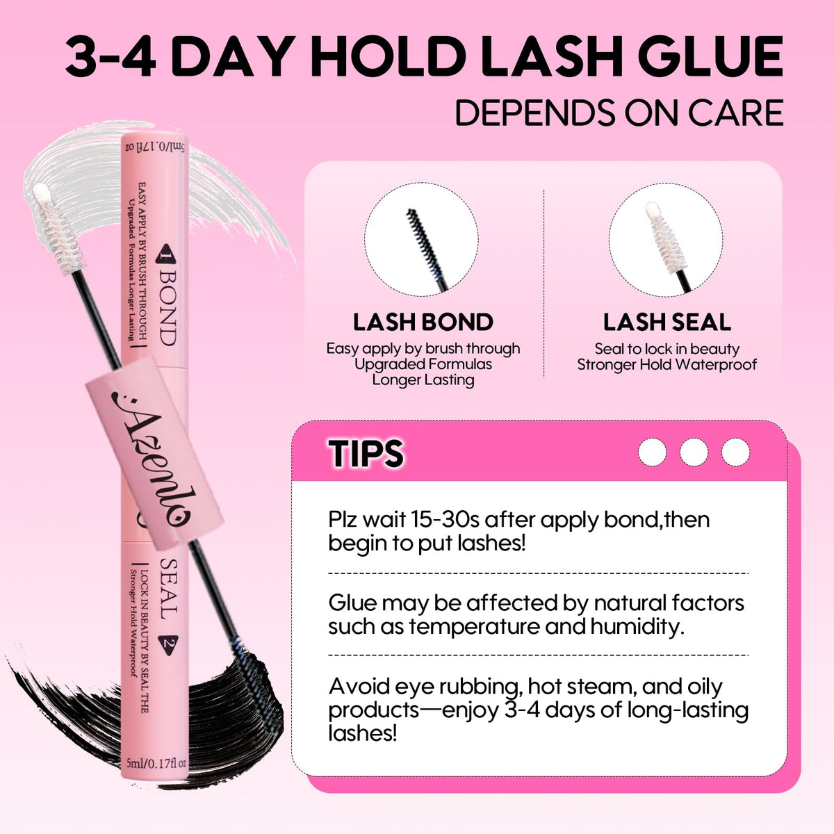 Azenlo knot-free base detail, minimizes irritation and blends with natural lashes