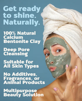 Aztec Secret mask applied to face during treatment for clear-skin ritual