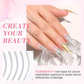AzureBeauty applying repair system to a broken nail for instant fix