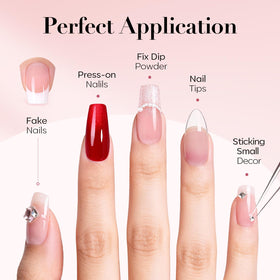 AZUREBEAUTY applying glue to a press-on nail for fast, secure adhesion