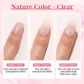 AzureBeauty before and after repaired nail demonstrating improved strength
