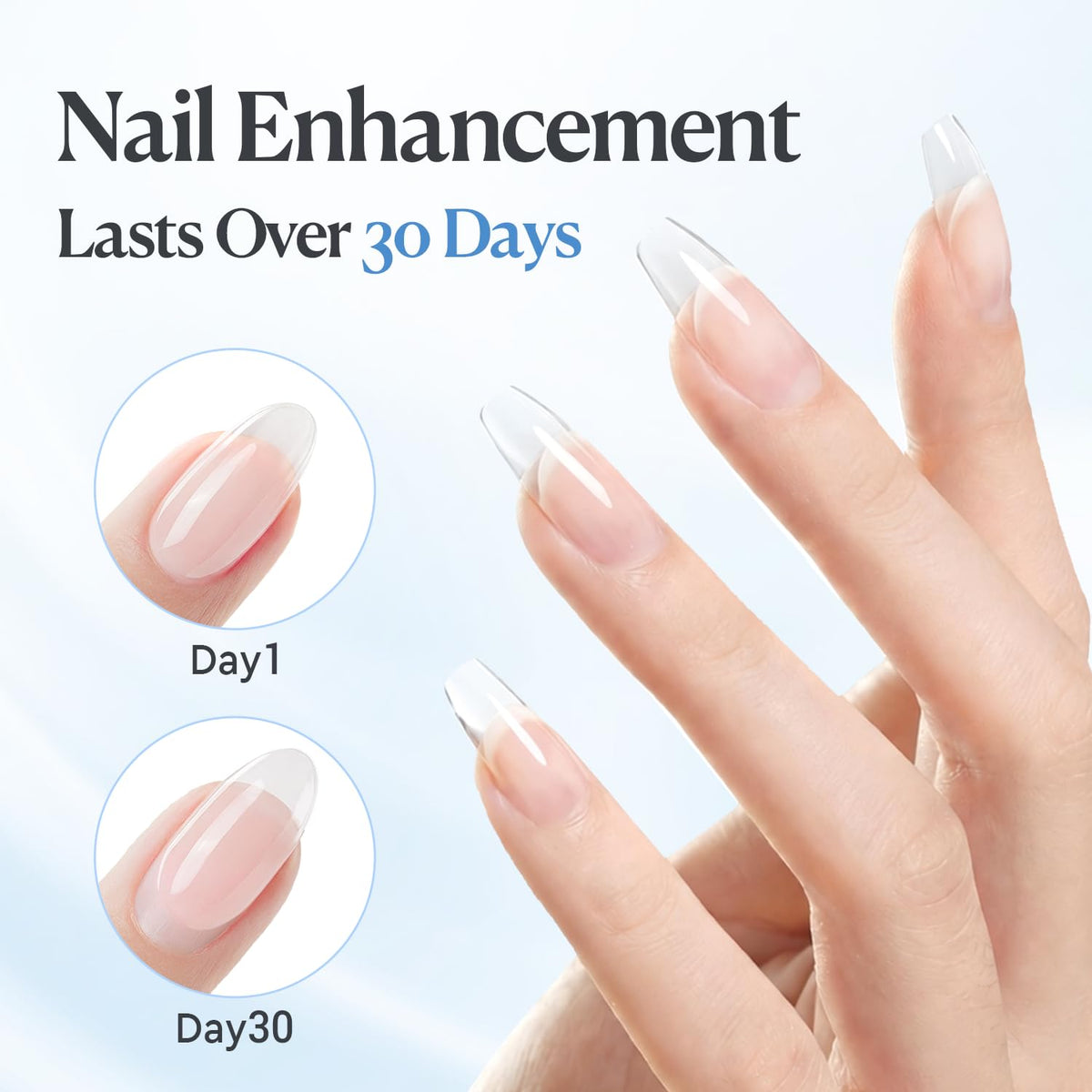 AzureBeauty before and after natural nails highlighting visible reinforcement benefit
