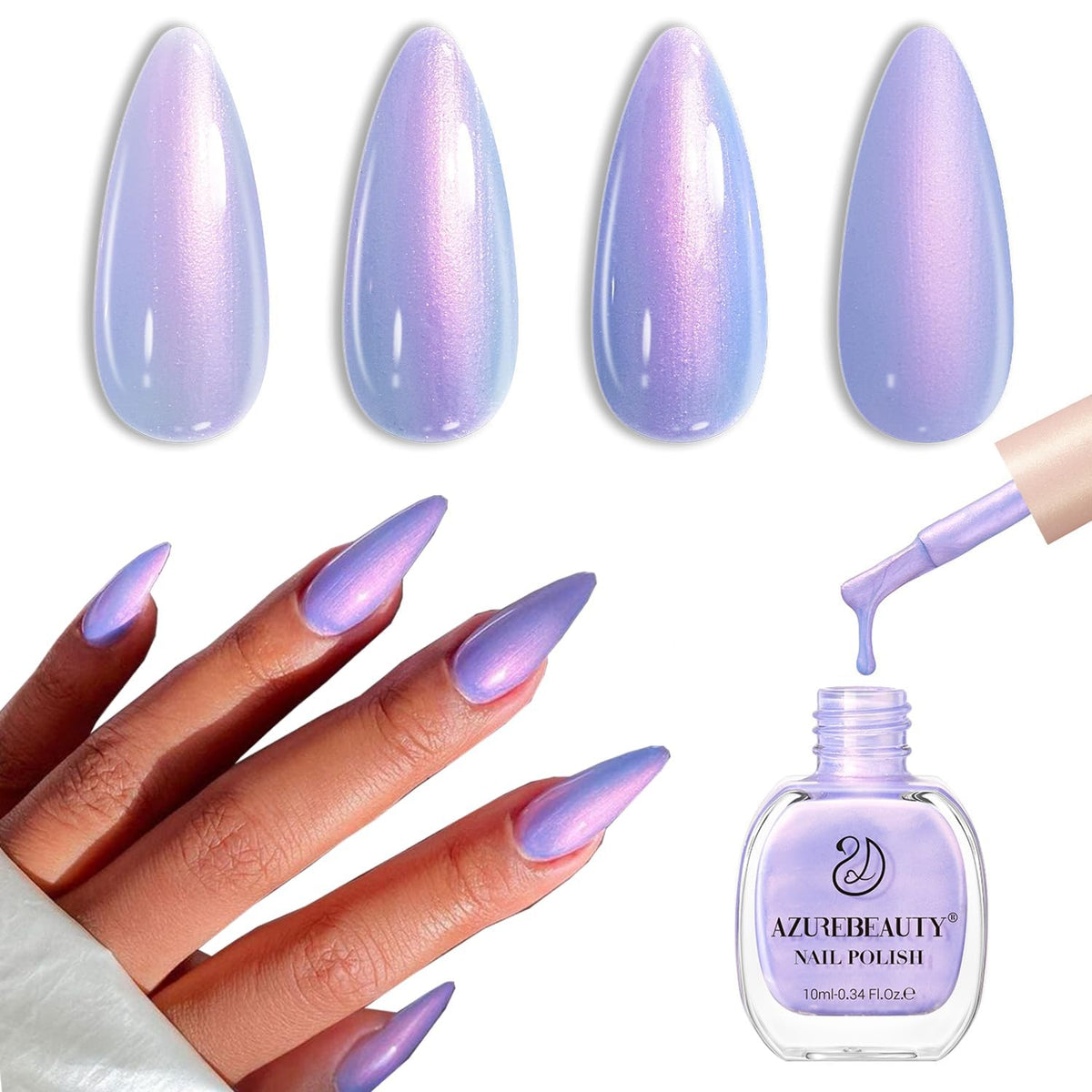 AZUREBEAUTY front bottle view showing galaxy finish and quick-dry benefit