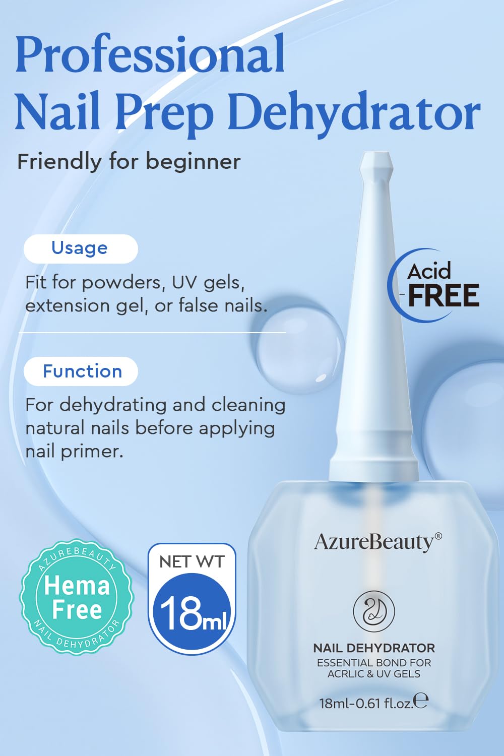 AZUREBEAUTY bottle cap detail highlighting secure closure and spill prevention