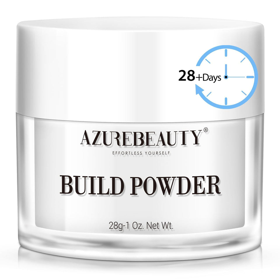 AZUREBEAUTY clear dip powder jar front showing product and brand benefit