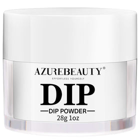 AZUREBEAUTY jar front view showing clear dip powder and compact size benefit