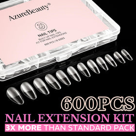 AZUREBEAUTY clear tips applied on fingers demonstrating quick DIY manicure