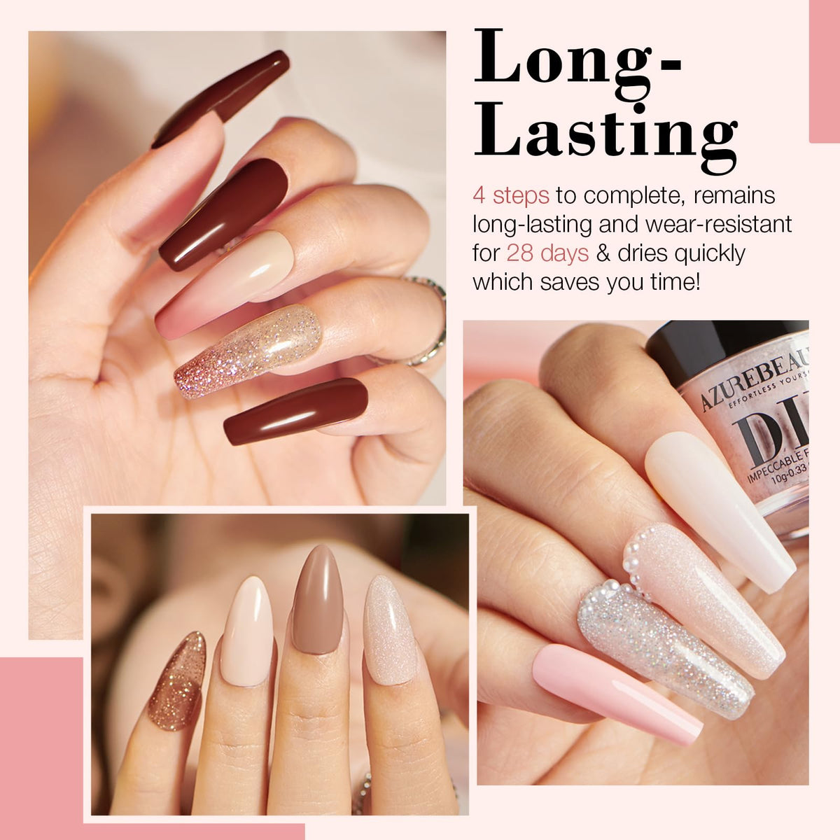 AZUREBEAUTY color swatch array highlighting 20 versatile shades