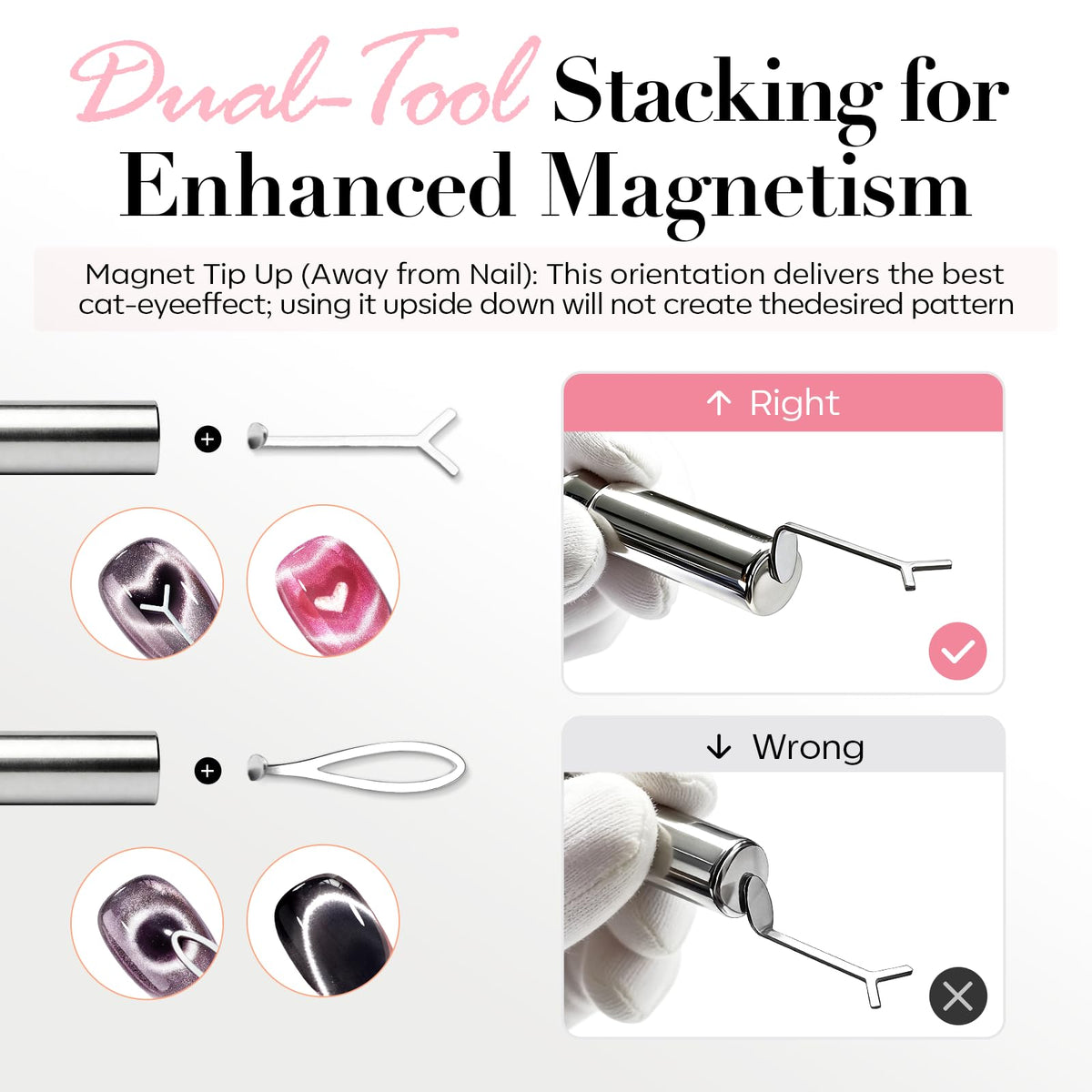AZUREBEAUTY double-strength magnetic rod close-up showing strong pull for sharper effects