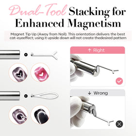 AZUREBEAUTY double-strength magnetic rod close-up showing strong pull for sharper effects