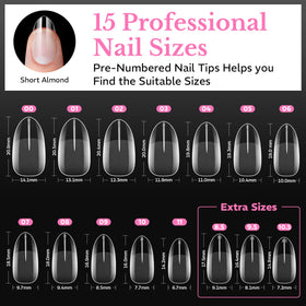 AZUREBEAUTY finished short almond nails on hands for polished look