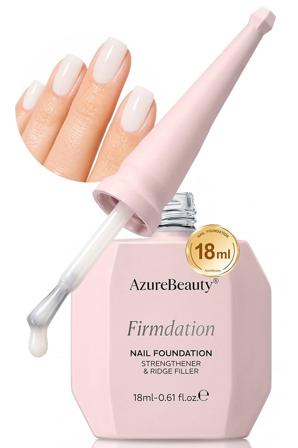 AzureBeauty front bottle milky white finish showing sleek packaging and immediate polish effect