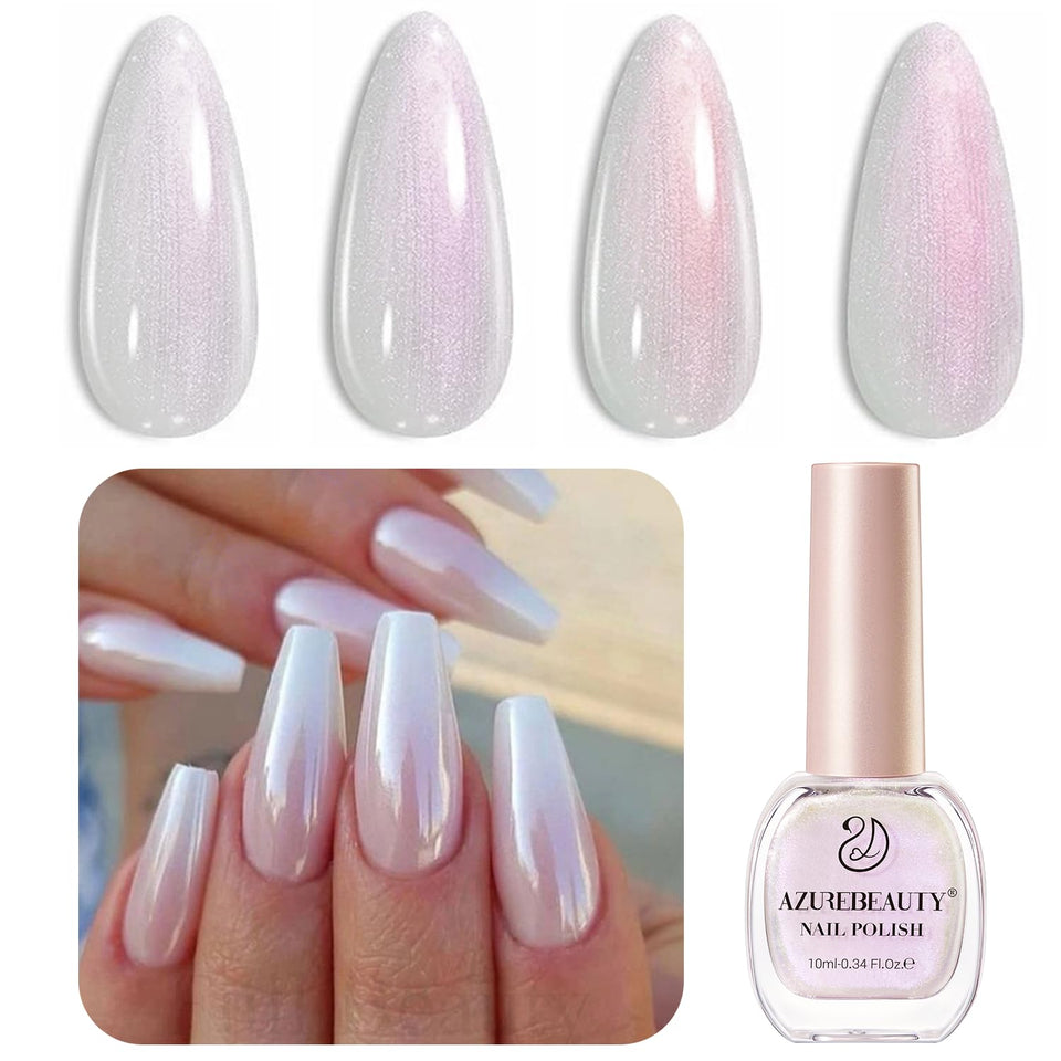 AZUREBEAUTY bottle front view showing pearl chrome finish benefit shine