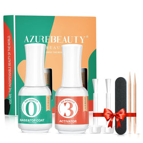 AZUREBEAUTY front bottle showing combined base and top benefit quick application