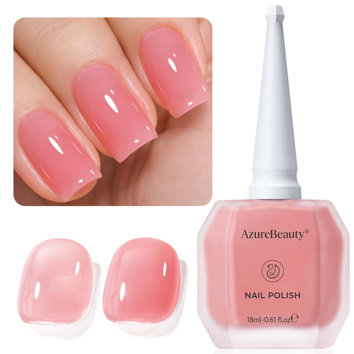 AZUREBEAUTY front packaging 18ml bottle showing blush pink shade and glossy finish