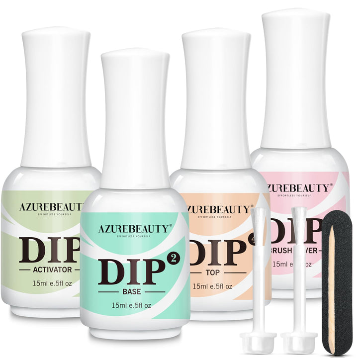 AZUREBEAUTY front packaging showing complete dip liquid kit benefits