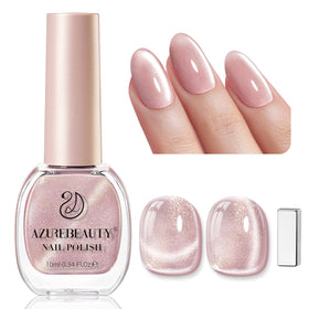 AZUREBEAUTY front packaging showing nude glitter polish and gift-ready box benefit