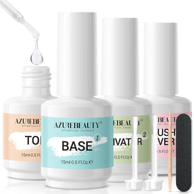 AzureBeauty front packaging of the eight-piece dip liquid kit showing included bottles and tools, clear benefits