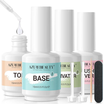AzureBeauty front packaging of the eight-piece dip liquid kit showing included bottles and tools, clear benefits