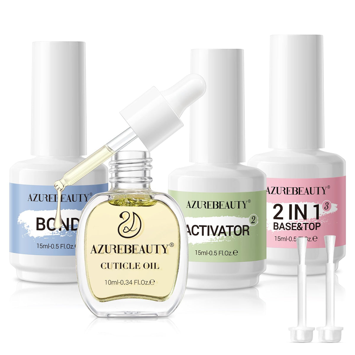 AZUREBEAUTY front packaging showing full four-piece kit and brushes, clear organization benefit