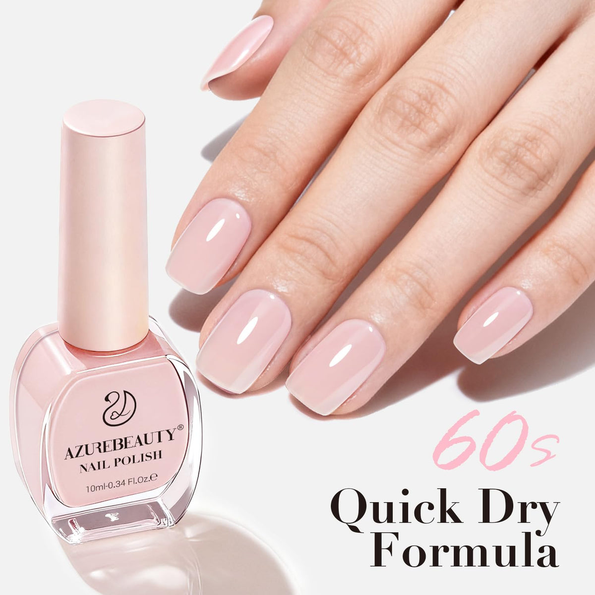 AZUREBEAUTY hand model wearing peach nails showcasing everyday wearable look