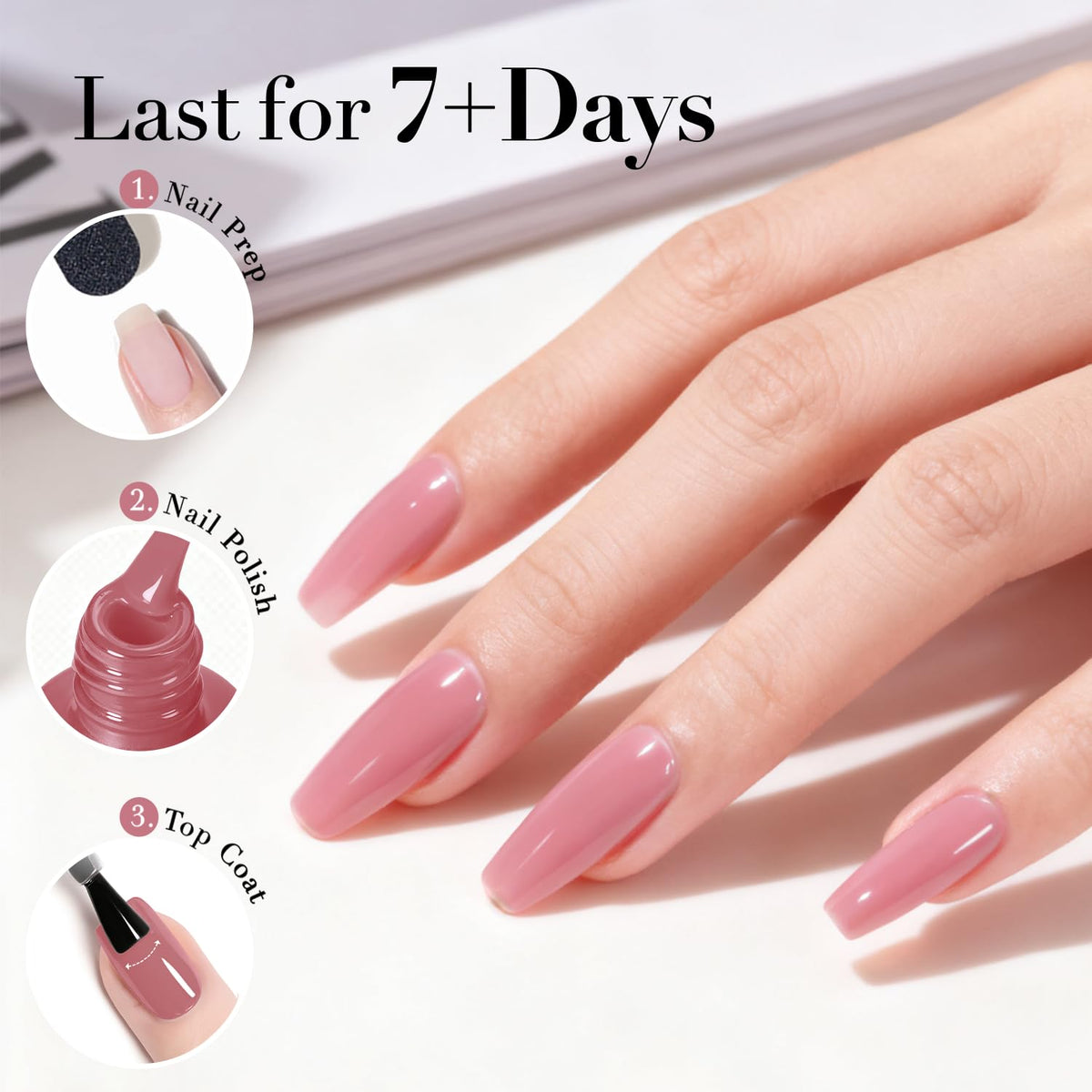 AZUREBEAUTY bottle inside manicure kit showing portability for DIY at home