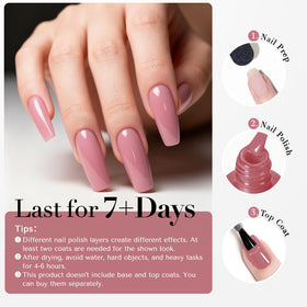 AZUREBEAUTY swatch on fingers showing true hazy rose shade and polished look