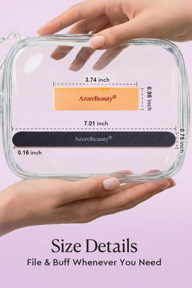 AZUREBEAUTY buffer polishing a nail to glossy finish before polish