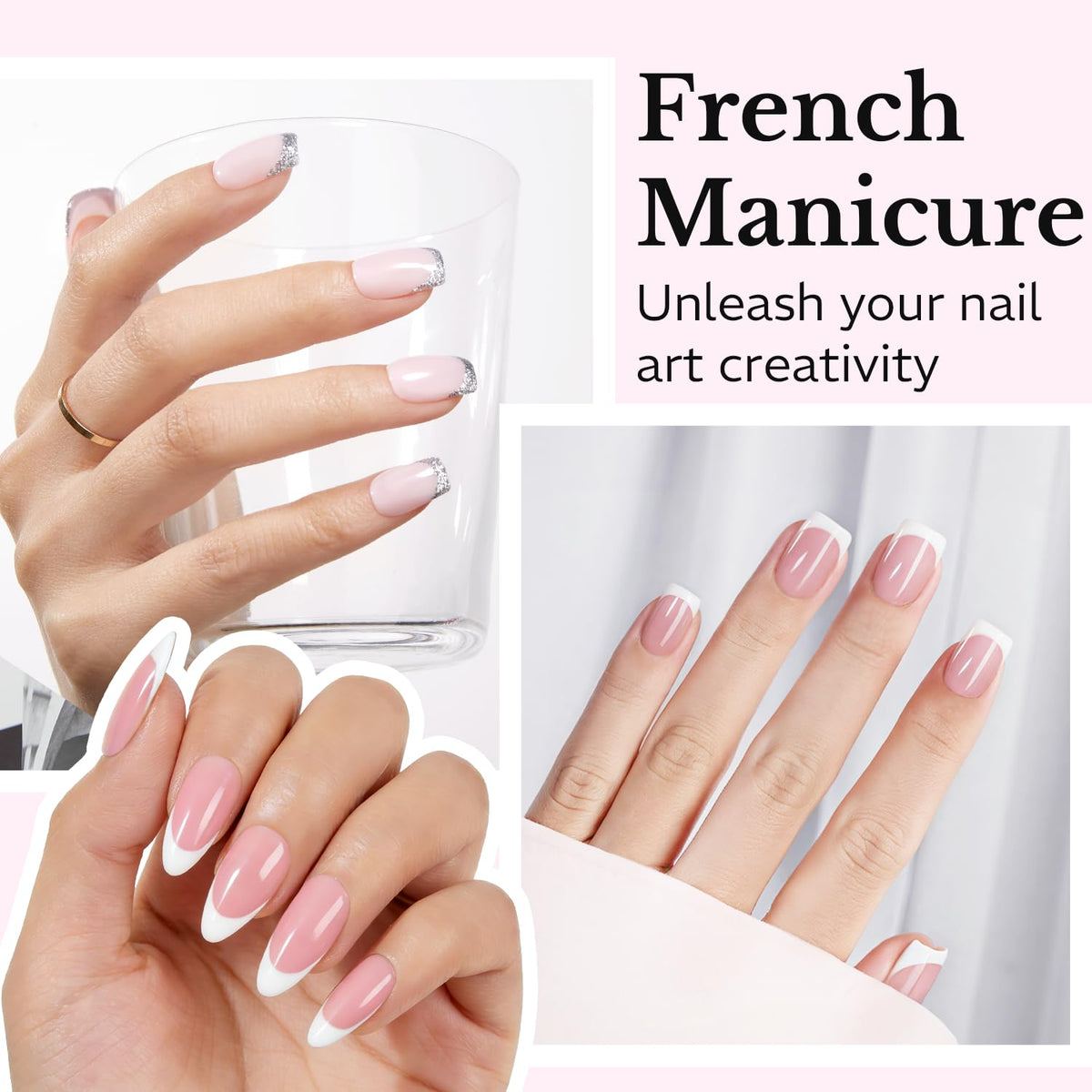 azurebeauty stamper in use creating crisp French tip at home