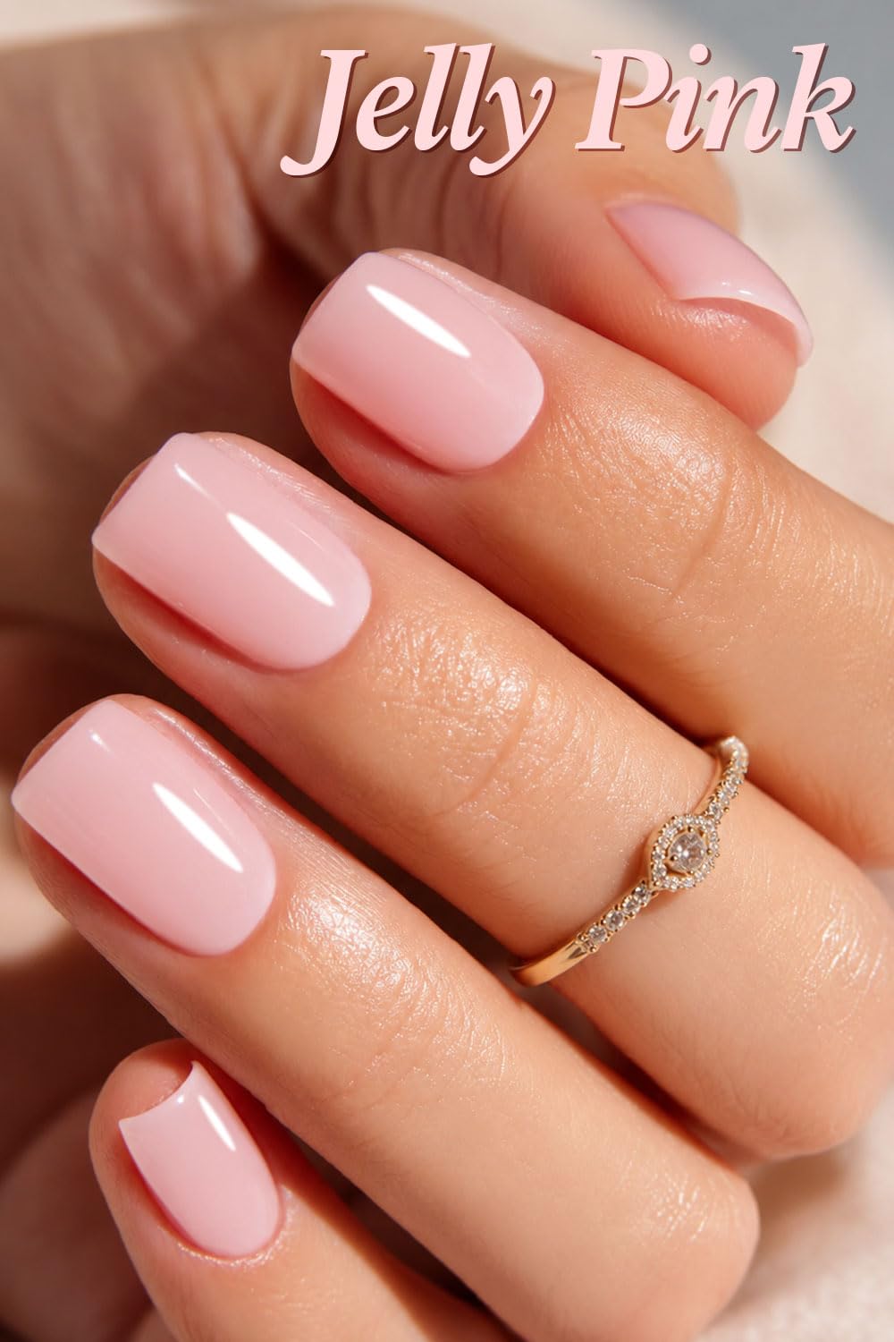 AZUREBEAUTY jelly pink swatch demonstrating natural glossy coverage