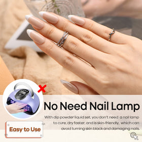 AZUREBEAUTY finished hands displaying glossy dip powder nails without a lamp