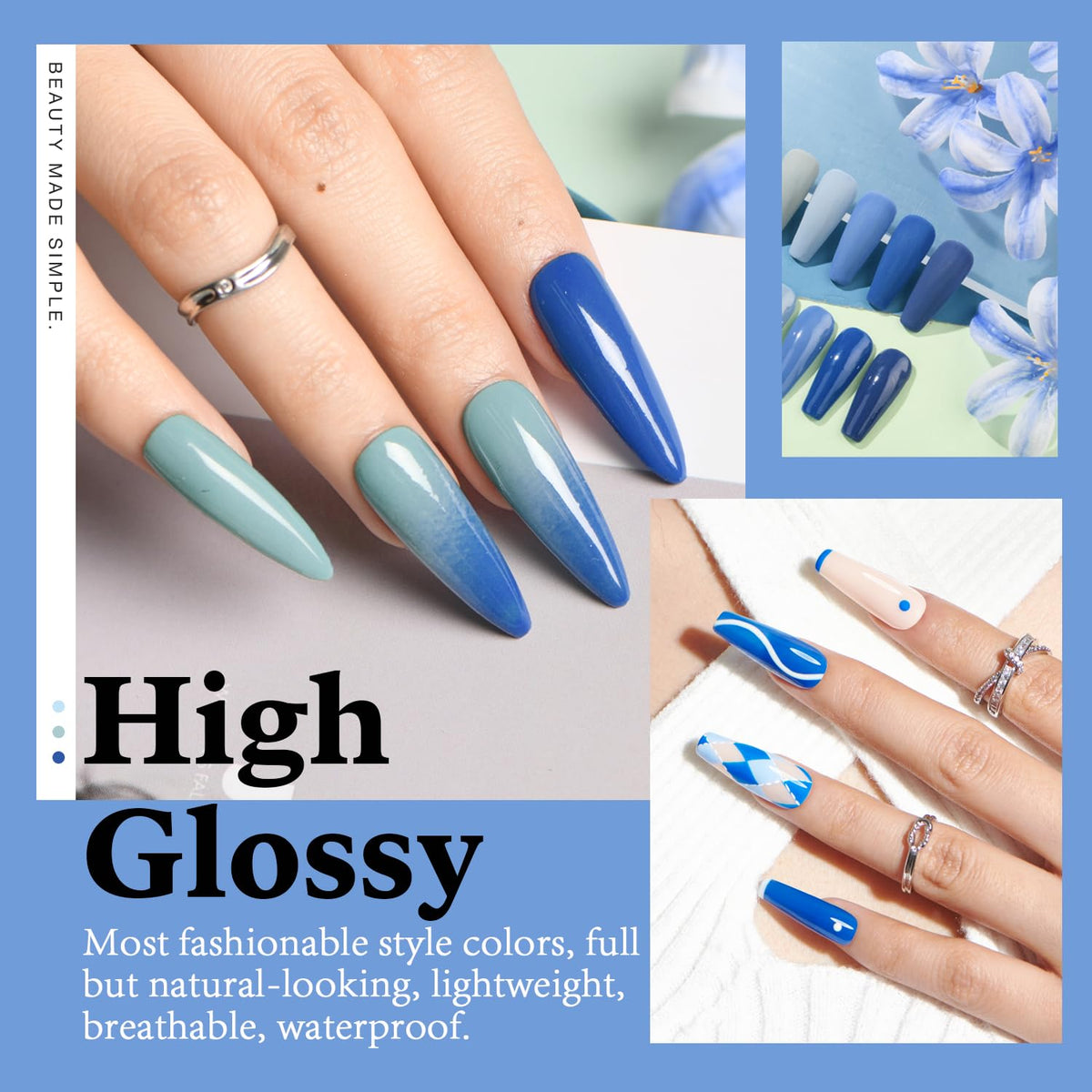 AZUREBEAUTY base activator top coat bottles showing easy application