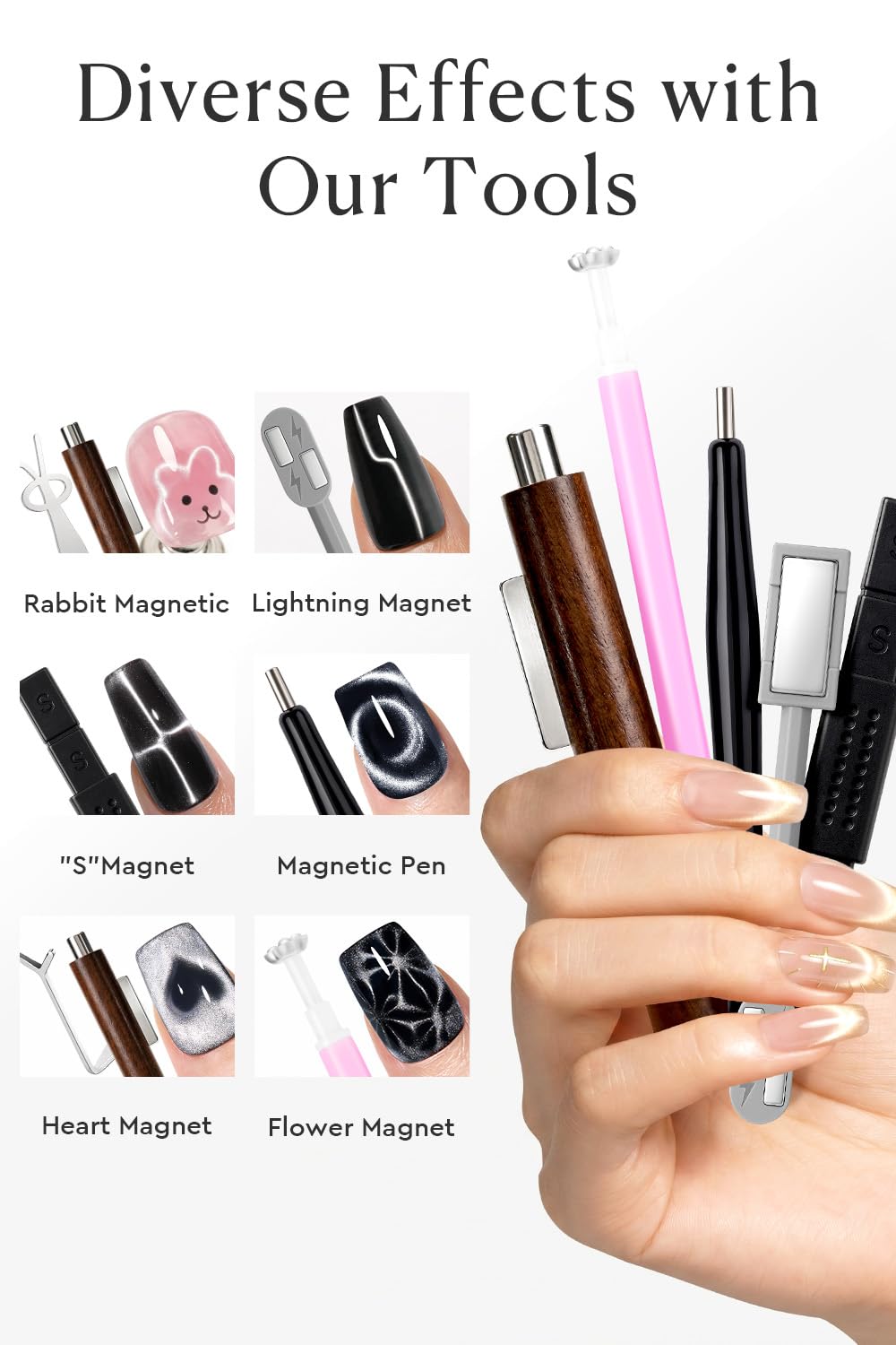AZUREBEAUTY magnet pen held above nail to create cat eye effects