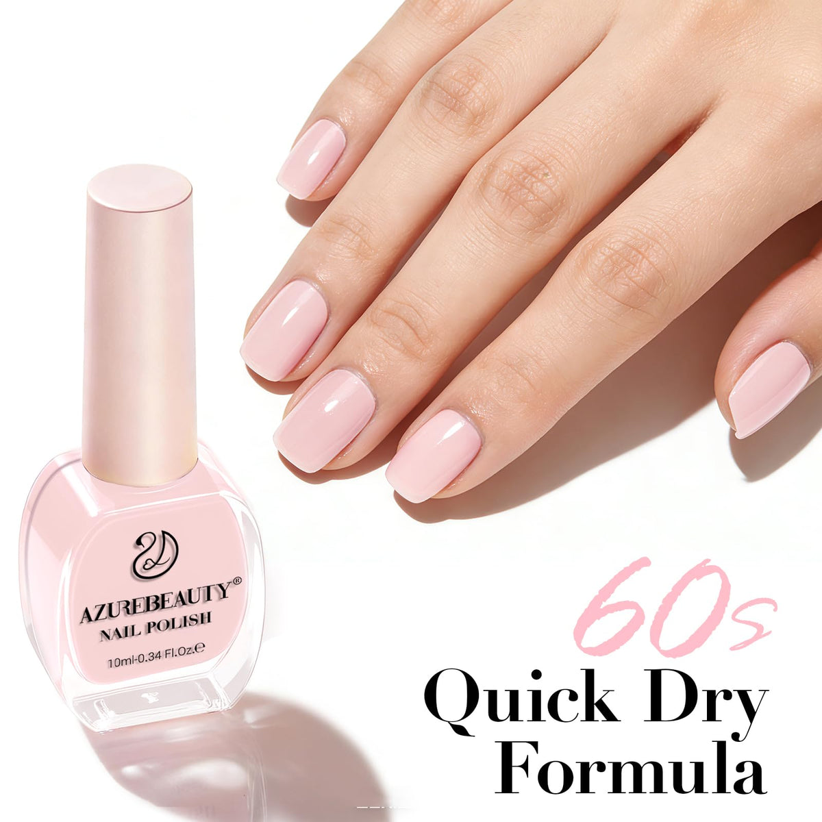 AZUREBEAUTY finished manicure on hand showing natural pale-pink elegance