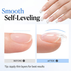 AzureBeauty nail extension overlay example displaying strong natural-looking build