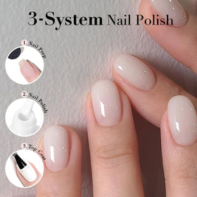 AZUREBEAUTY nail swatch fan showing milky white shades for color choice guidance
