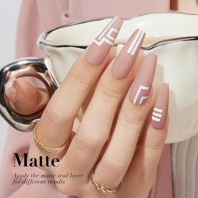 AZUREBEAUTY application demo on a nail showing clean thin-coat finish benefit