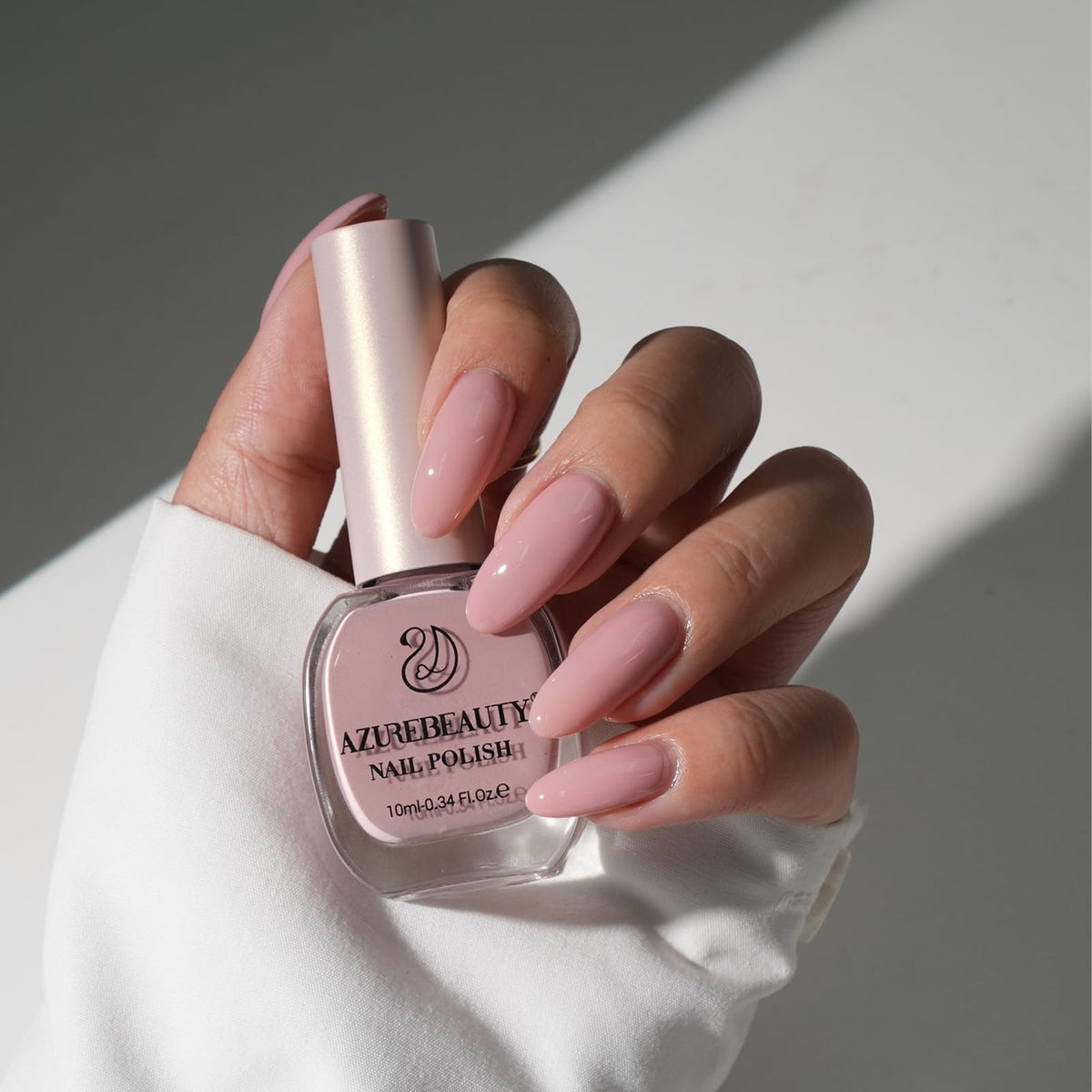 AZUREBEAUTY brush stroke of nude pink demonstrating smooth high pigment coverage