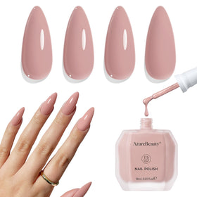 AZUREBEAUTY front bottle showing nude pink color and travel-friendly size