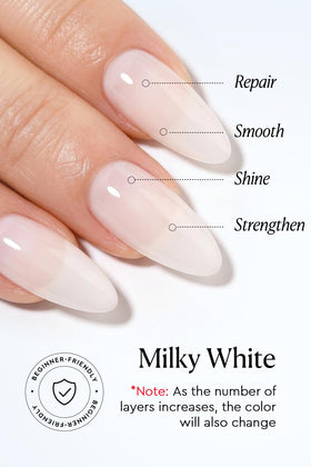 AzureBeauty close-up on filled nail ridges for a smooth glossy surface benefit