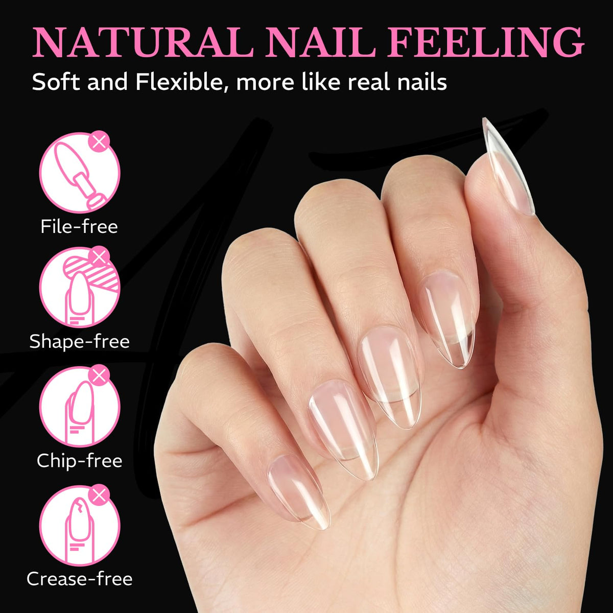 AZUREBEAUTY size comparison showing tip scale against fingertip
