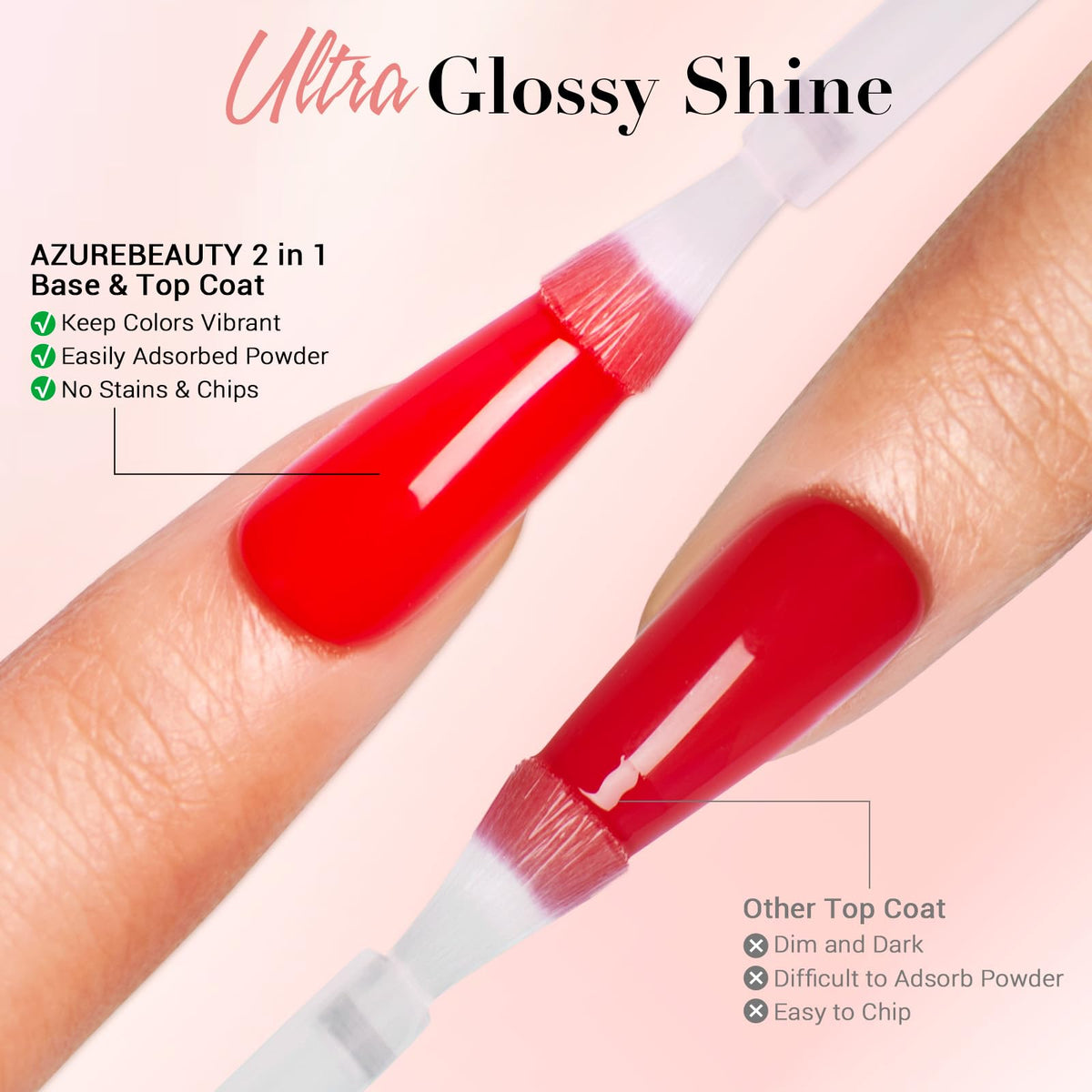 AZUREBEAUTY size comparison with a hand demonstrating 15ml bottle scale and portability