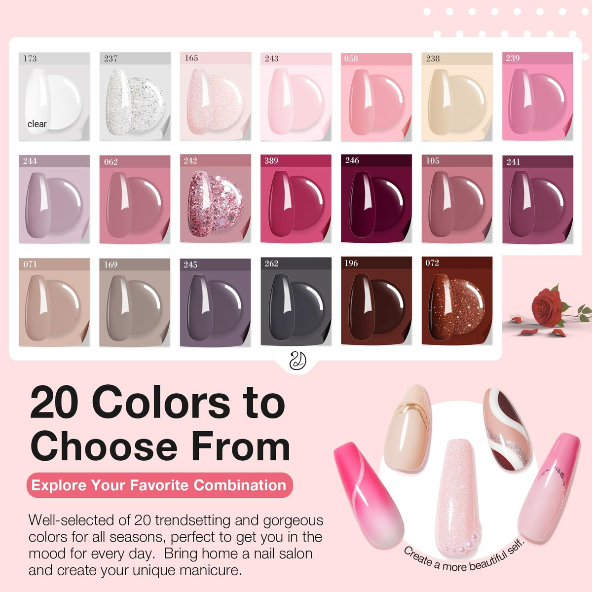 AZUREBEAUTY tools and accessories arranged to show included brushes and files