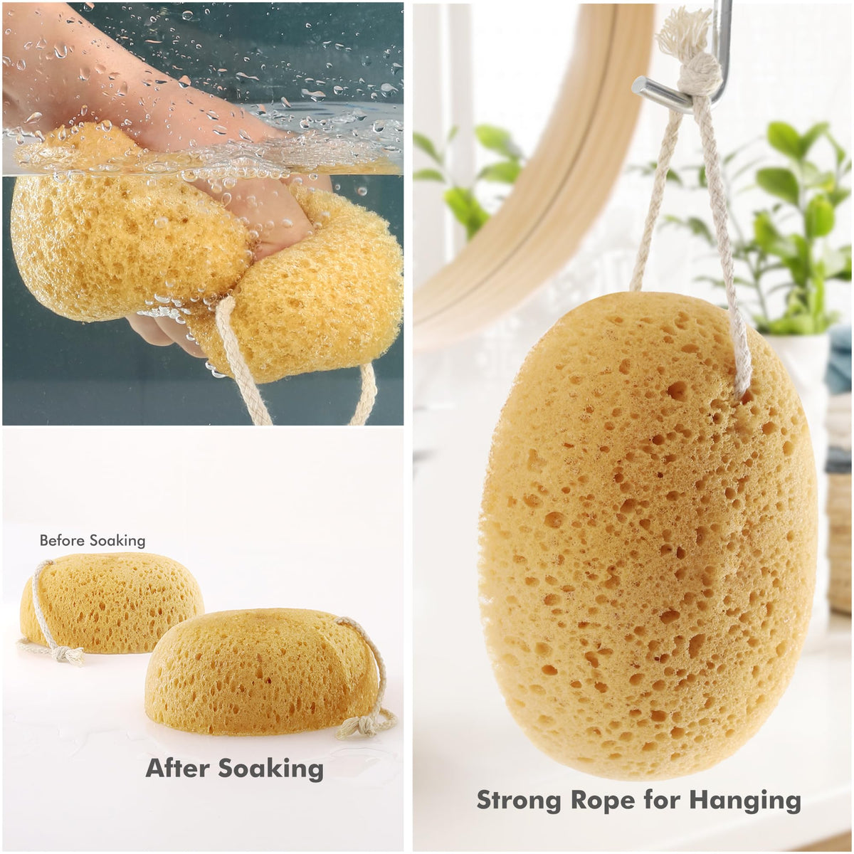 Azymi sponge producing rich, creamy lather for efficient soap use and deep cleansing