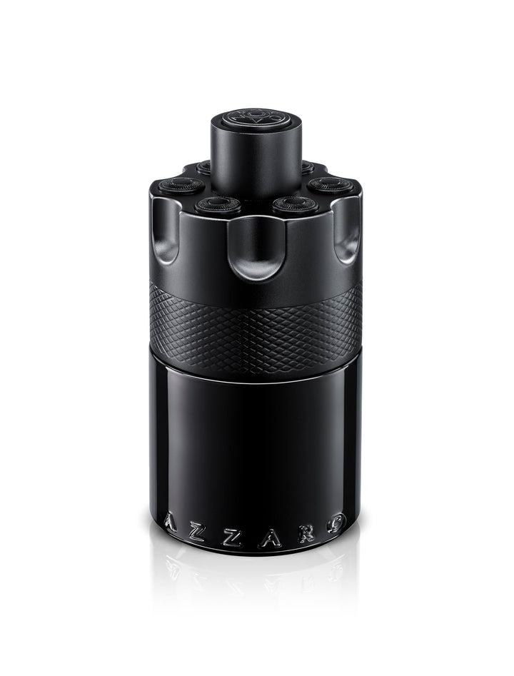 Azzaro bottle front view showing matte-black design and confident appeal