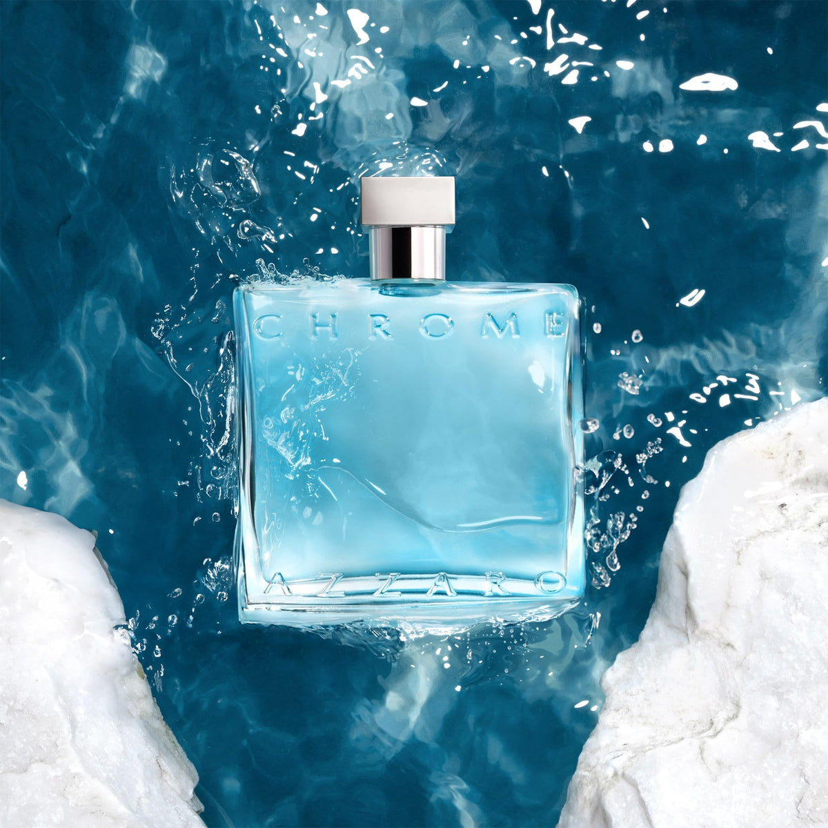 Azzaro Chrome cap and atomizer detail illustrating smooth spray and convenience