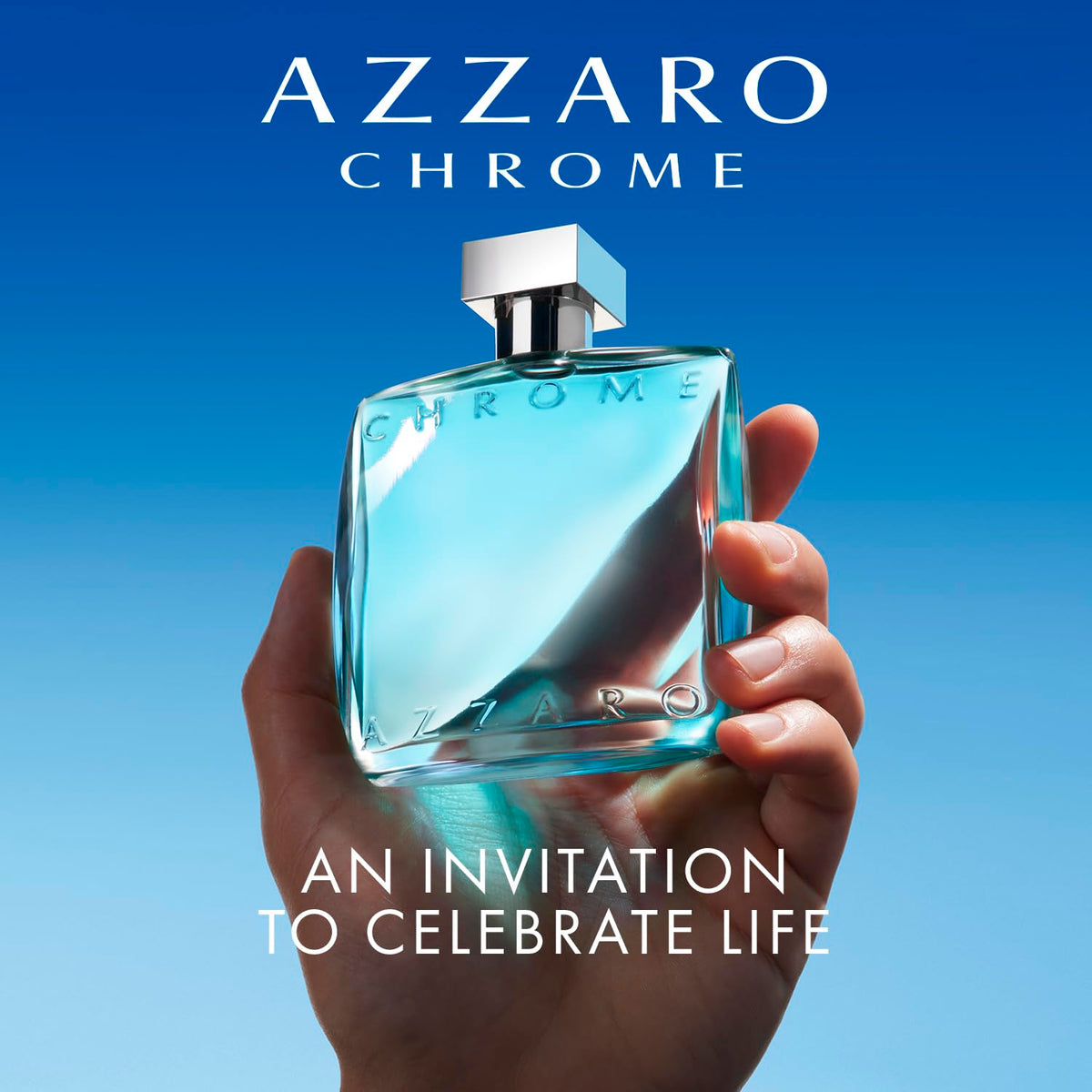 Azzaro Chrome spray nozzle and glass texture revealing quality detail