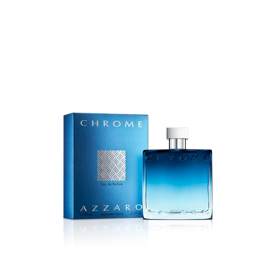 Azzaro Chrome front bottle showing clean design and luxury appeal